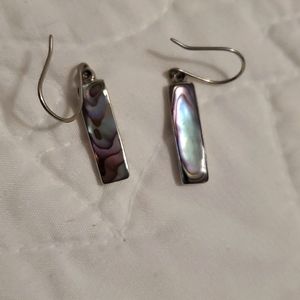 Silver and abalone shell earrings